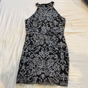Windsor Black and Silver short Dress